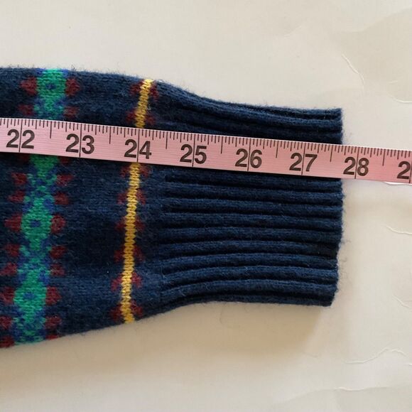 Urban Pipeline Fair Isle Wool Blend Sweater Mens L Crewneck Navy Y2K Retro Skate - Picture 9 of 10